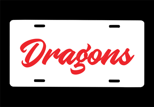 White Dragons License Plate