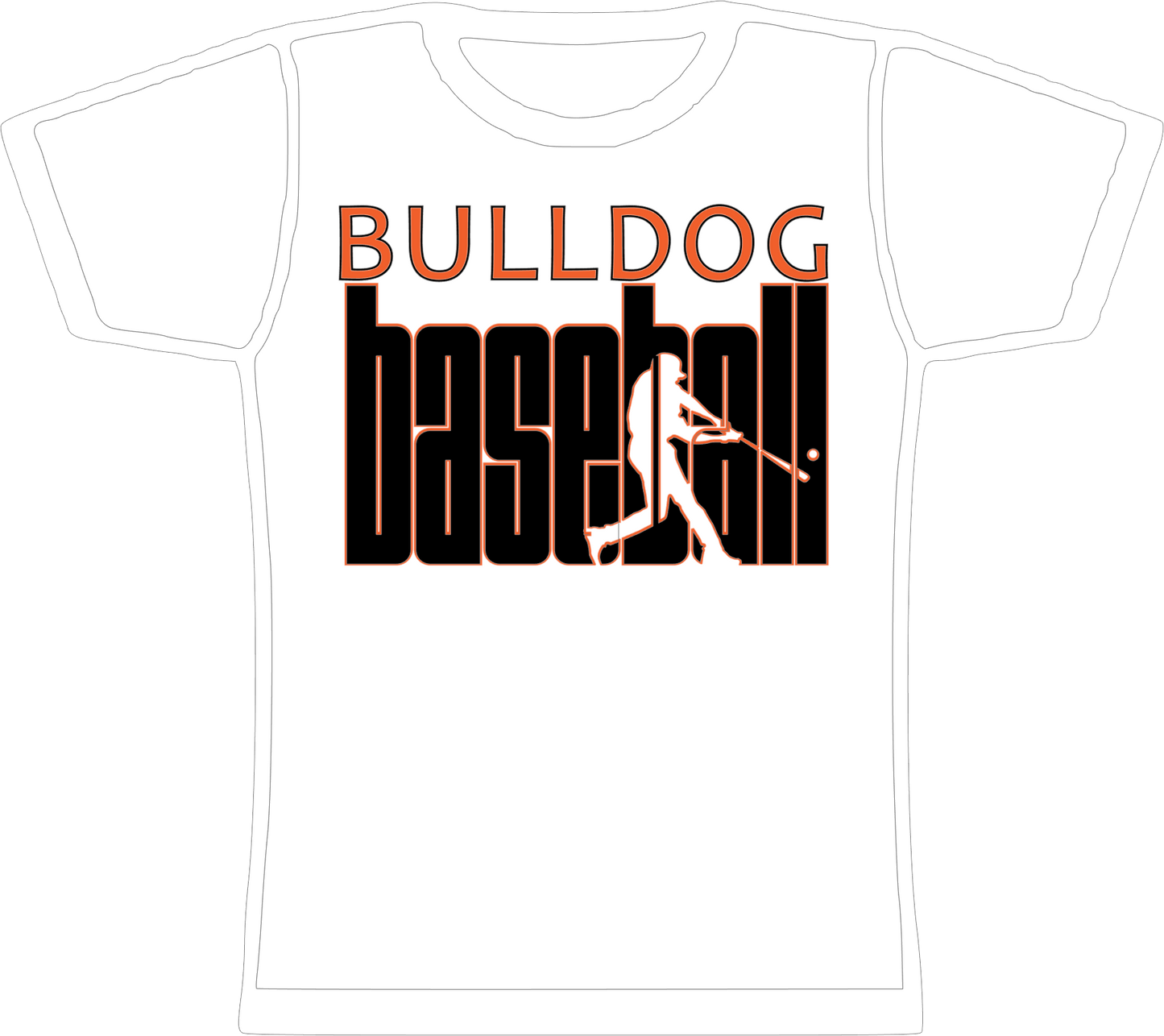 Bulldog Baseball Silhouette